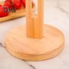 Wooden Paper Towel Holder with Stable Base Non-Slip Design Easy Setup Kitchen Roll Paper Holder Storage Rack