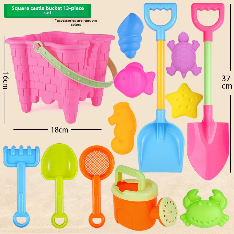 Kids' Beach Toy Set: Sand Shovel, Bucket, Digging Tools & Hourglass
