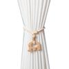 2PCS.High-End Wood-Style Curtain Tieback Balls, Adjustable Punch-Free Straps, Luxury Decor for Living Room & Bedroom