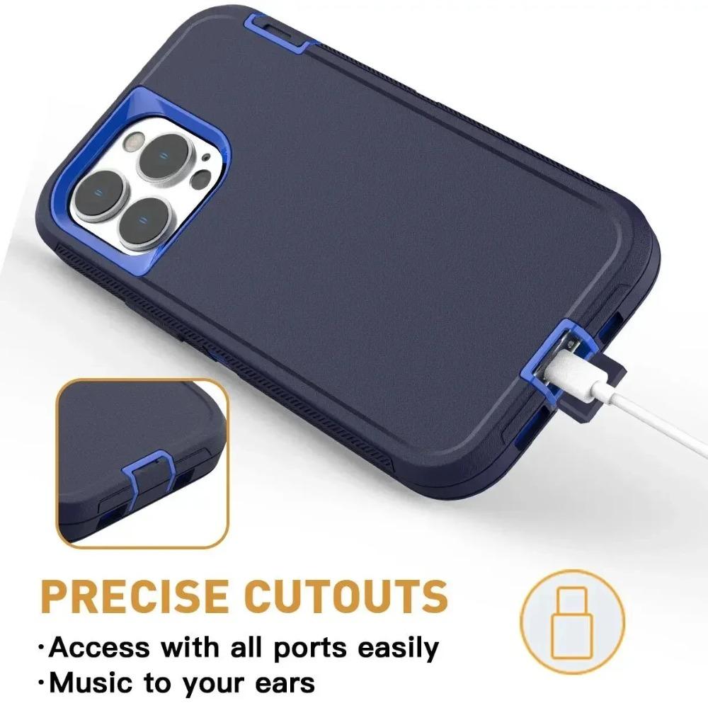 Heavy Duty 3IN1 Ott Defender Phone Case for iPhone 17 16 15 14 Plus 13 12 Pro Max Air 17e 16e Shockproof Protect Cover Funda