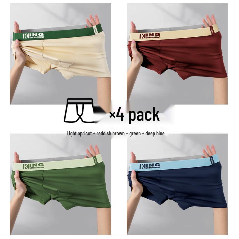 Men's Trendy Color Block Cotton Boxer Briefs with Antibacterial Breathable Crotch and Comfortable Plus Size Design.