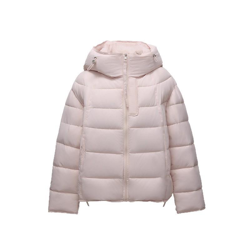 Womens Short Puffer Jacket With Hood Winter 2026 Warm Cotton Coat Loose Fit Casual Outerwear