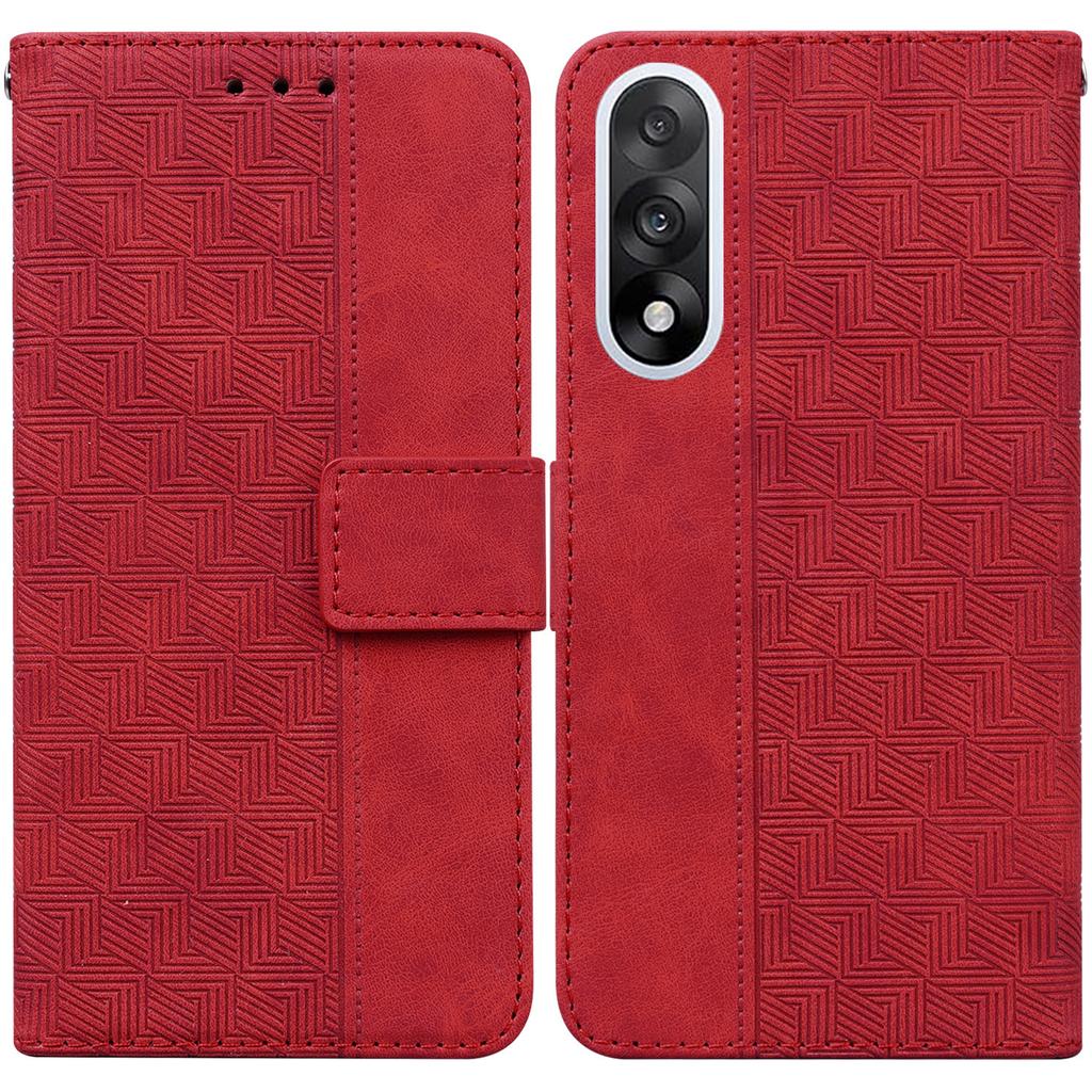 For OnePlus Nord 5 5G Case Geometry Pattern Leather Wallet Phone Cover with Wrist Strap