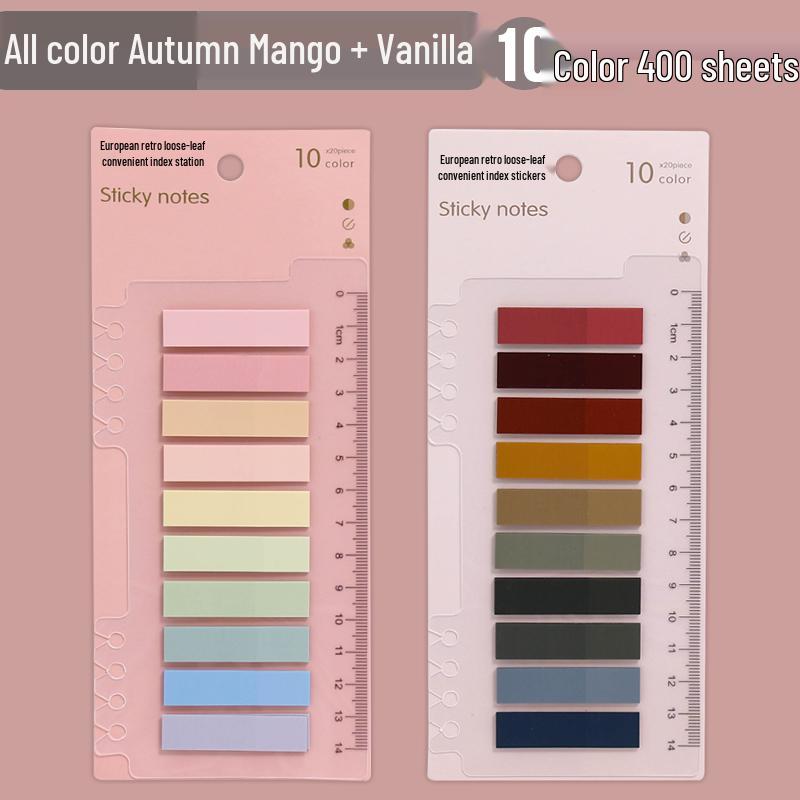 Retro Morandi Sticky Notes: Tearable Index Stickers & Colored Bookmarks for Students