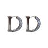 Zircon Gold Letter D Ear Cuffs: High-End Women's Stud Earrings with Versatile Niche Design.
