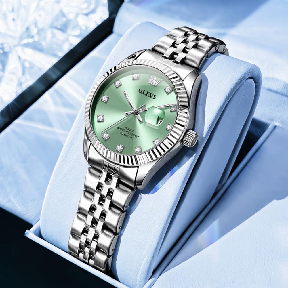 Beautiful Women's Watches Silver Stainless Steel Fashion Quartz Watch for Lady Minimalist Date Luminous Hands Wristwatch