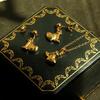 Luxury 14k Gold Jewelry Set: Necklace, Earrings, Non-Fading Clavicle Chain