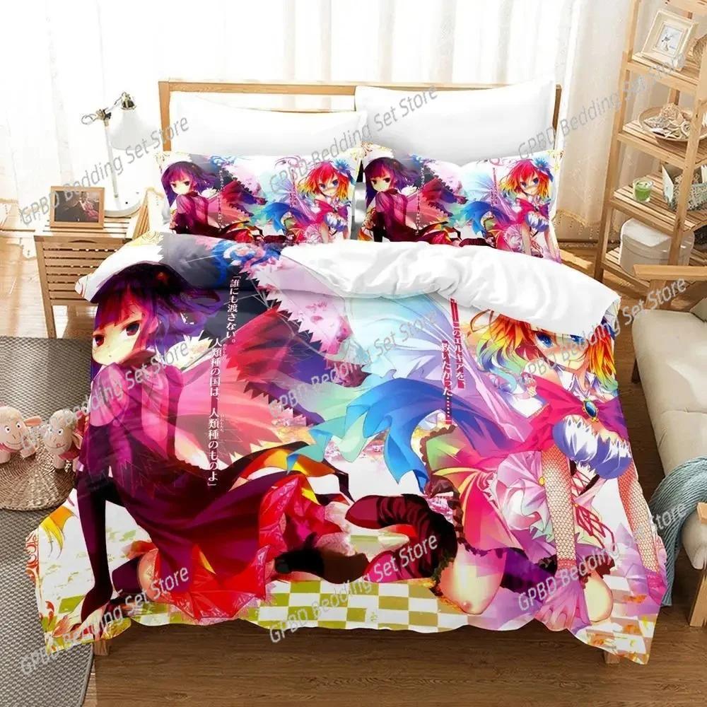 No Game No Life Sora and Shiro Bedding Set Bedroom Soft Modern Bedspreads Comefortable Duvet Cover Quilt Cover And Pillowcase