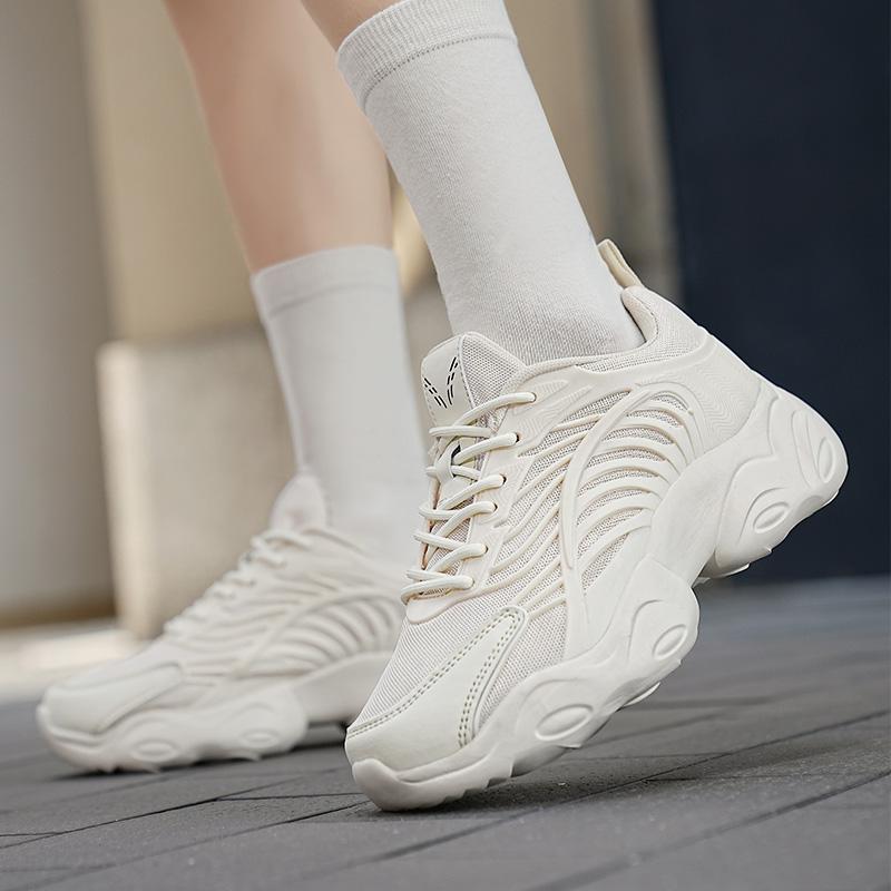 New Men's Casual Sports Running Shoes Basic Versatile Fashion Chunky-sole Sneakers Breathable Mesh Upper Design for Comfort