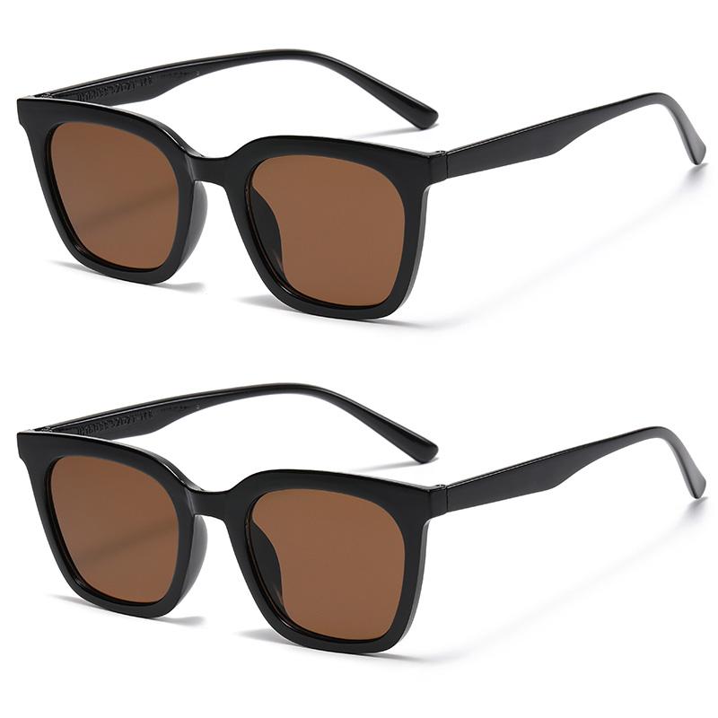 

2PCS Vintage Fashion Square Sunglasses Women Men Retro Classic Brand Sun Glasses Commute Driving Male Female Glasses UV400