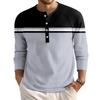 Men's Loose Casual Button Down Collar Long Sleeve Top