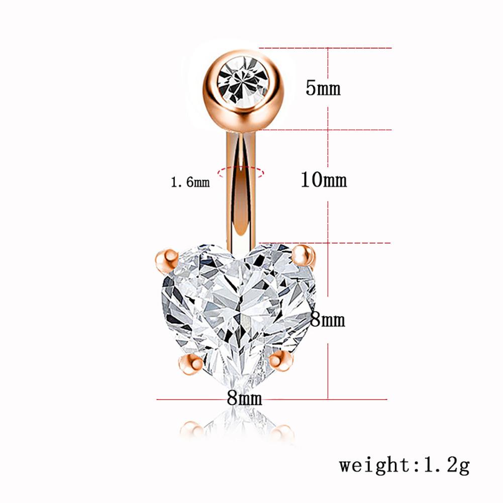 Fashion Heart Shape Sexy Belly Button Rings Belly Piercing Zircon Body Jewelry Navel Piercing Rings