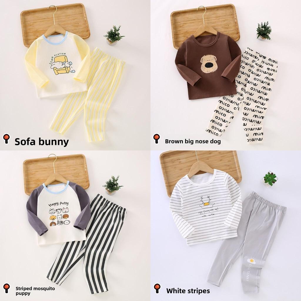 Kids Cotton Thermal Underwear Set With Soft Fabric For Autumn And Spring Playtime