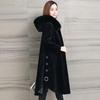 Granular Sheep Shearing Coat Women's Medium and Long Winter Imitation Fox Fur Hooded Integrated Imitation Fur Coat