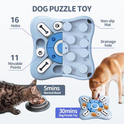 Hračky pro psy Pomalé krmítko Interaktivní zvýšení IQ štěněte Dávkovač jídla Pomalé jedení Protiskluzová miska Puzzle pro mazlíčky Tréninková hra pro kočky