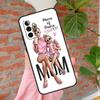 Black Brown Hair Baby Mom Girl Queen Phone Case For Samsung Galaxy A54 A34 A14 A55 A35 A25 A15 A52 A32 A12 A51 A71 A13 A33 A53