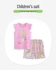 European Style Rainbow Unicorn Print Girls' Summer Shorts and Vest Set