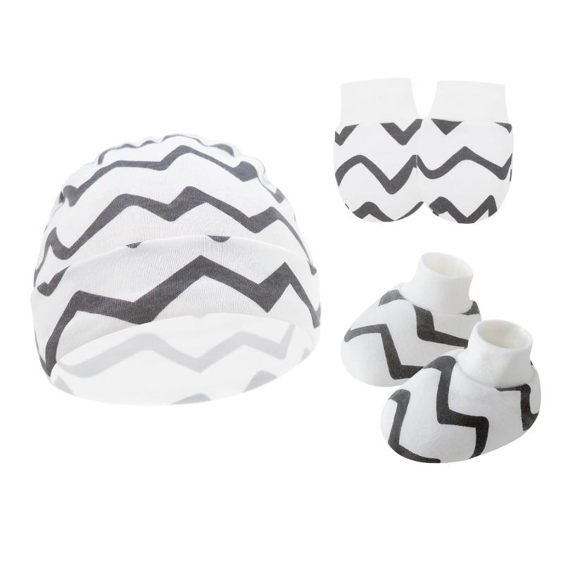 Newborn Baby Hat, Baby Hood, Male and Female Children, Spring and Autumn Baby, Pure Cotton Hat, Gloves, Foot Covers