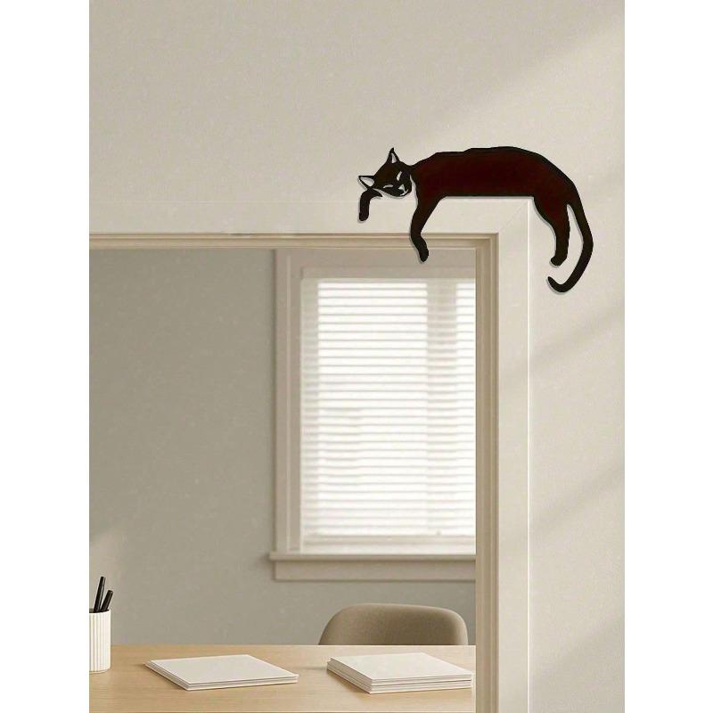 Gothic Black Cat Silhouette Metal Wall Art Vintage Halloween Decor Fireplace Hanging Dark Academia Gift