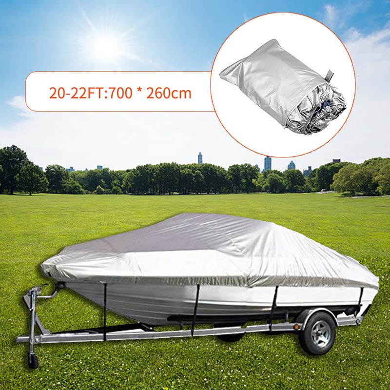 Boat Cover Yacht Outdoor Protection Waterproof Boat Cover Fabric Anti-smashing Tear Proof Silver Reflective 11-22FT