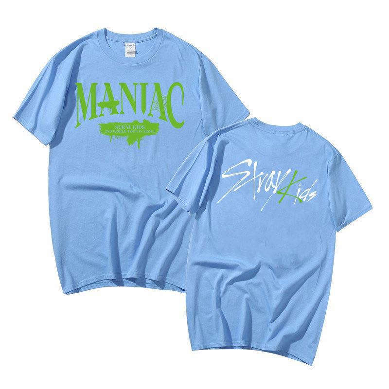Singer Group Straykids Around Harajuku Print Fashion Men'S And Women'S T-Shirts Tops Short Sleeves