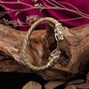 Dreamtimes Herren Nordischer Wikinger Drachen Armreif Vintage Loong Kopf Tier Geschnitzt Offener Manschettenarmreif Skandinavische Kostüm Accessoires