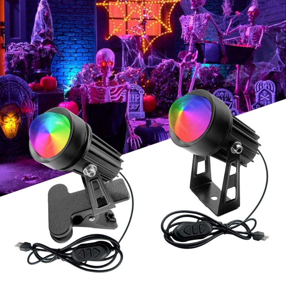 Multi Color Changing Clip RGB Light Cord Dimmable Ambient Spot Lamp Halloween Decoration