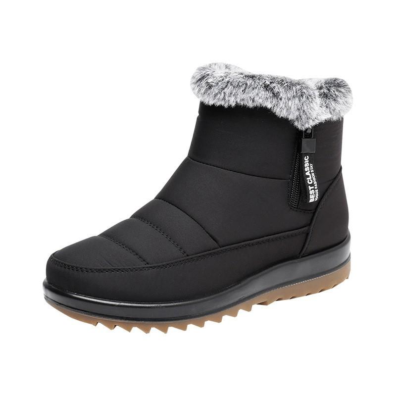Winter Shoes Women Snow Boots Thick Sole Waterproof Flat Ankle Boots Warm Black Red 40EUCN41 2980₽
