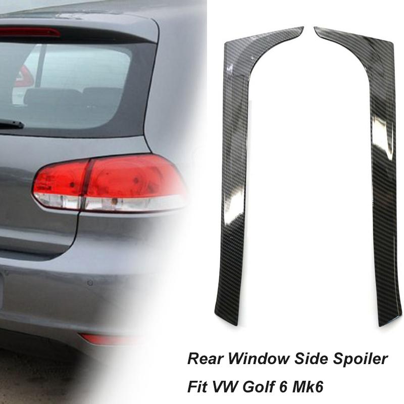 1 Para Błyszczący Czarny Spoiler Boczny Tylnej Szyby Canard Zamiennik Dla VW Golf 6 MK6 2008 2009 2010 2011 2012