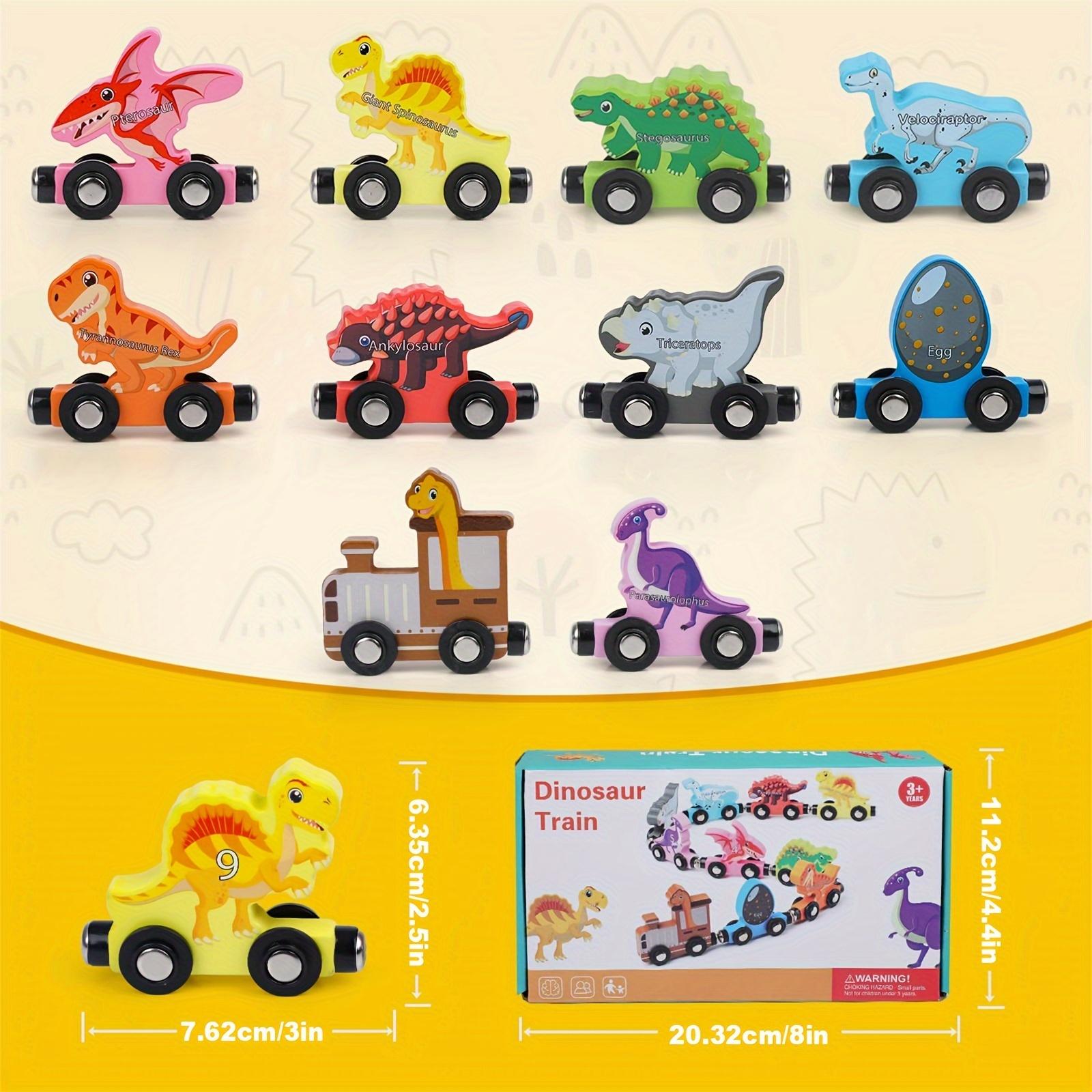 Magnetic Wooden Dinosaur Train Set 10pcs Magnetic Dinosaur Number Train Educational Toy Educational Learning Train Set Gift
