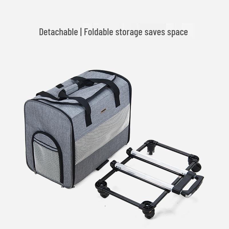 Large Capacity Pet Travel Cage: Breathable Trolley Bag for Cats & Dogs