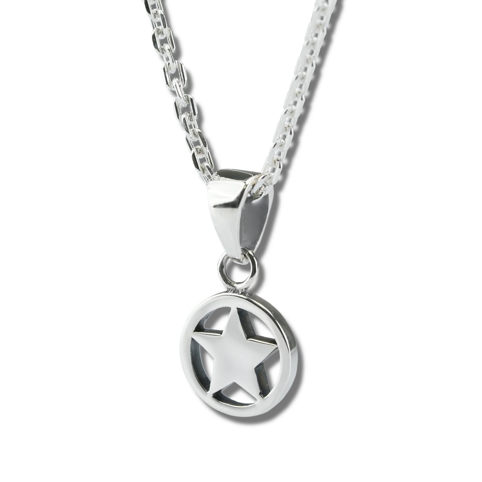 [SANT BOLEN] Star Necklace, Sterling Silver 925, Star Mark, 3D Star Design, Sterling Silver Necklace, Men s & Women s, Pure Silver