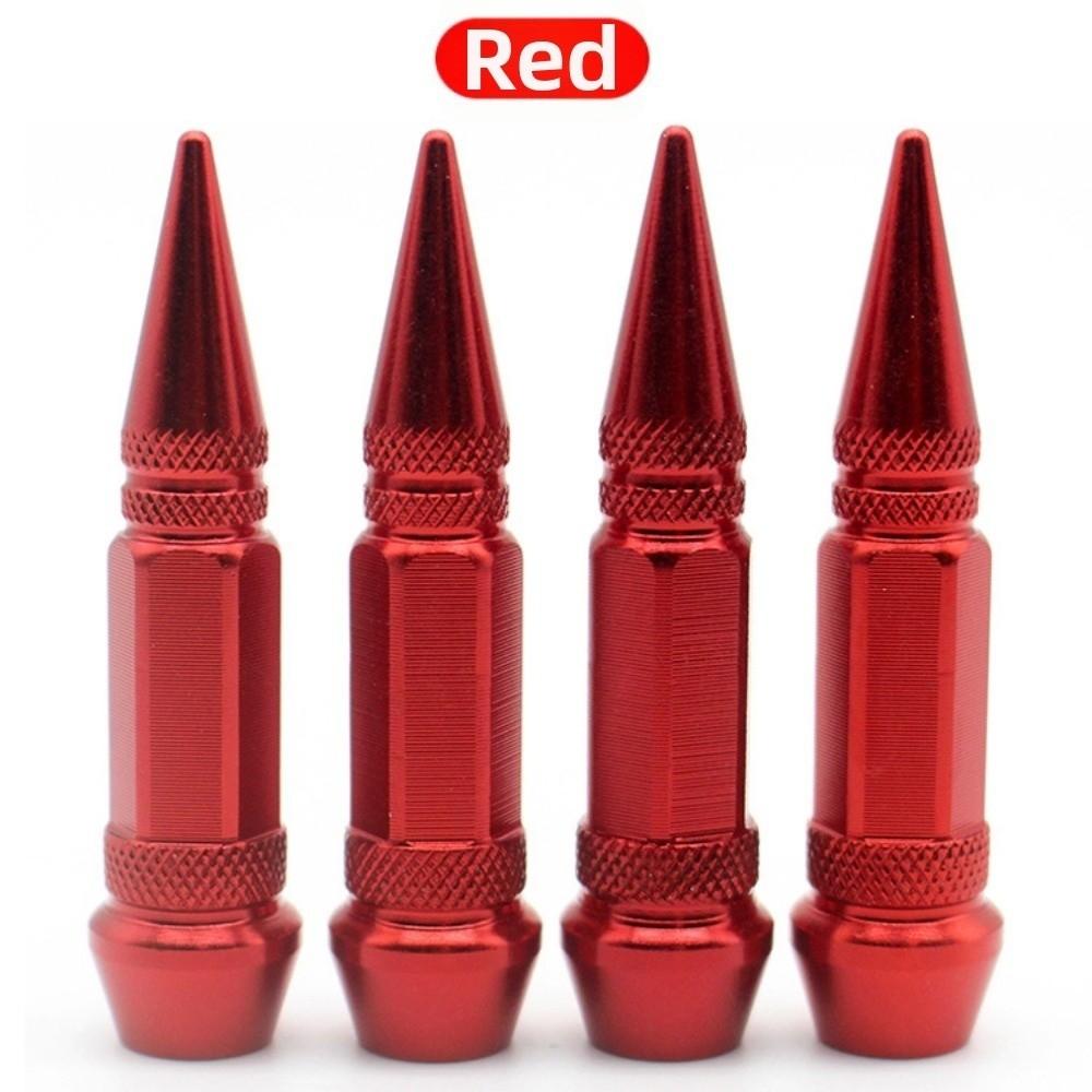 4pcs 60mm Pointed Valve Tips Universal Auto Parts Car Tires Valve Caps Bicycle and Motorcycle