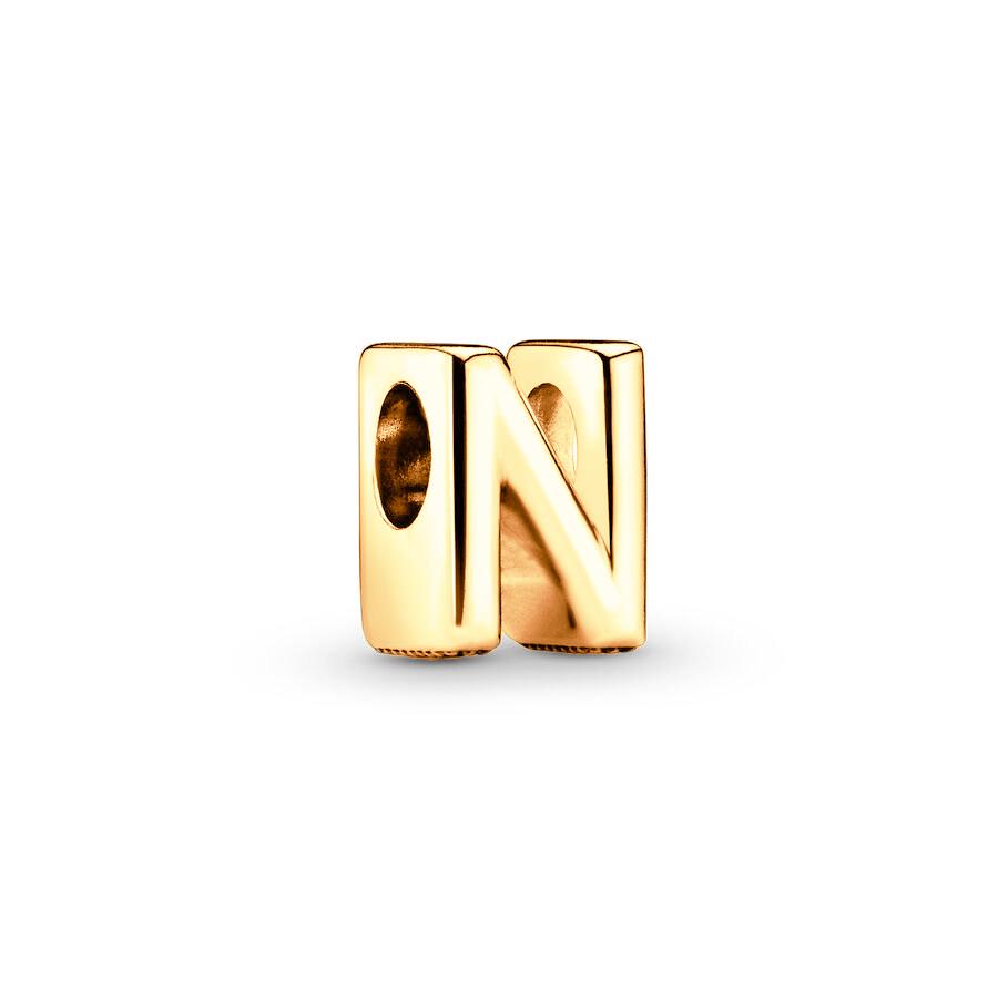 Sparking Gold Plated 26A-Z Letter Charm Beads Dangle Fit Genuine Copper Design Snake Arm Bracelet Necklace Bead For DIY Style Jewelry Women Gift