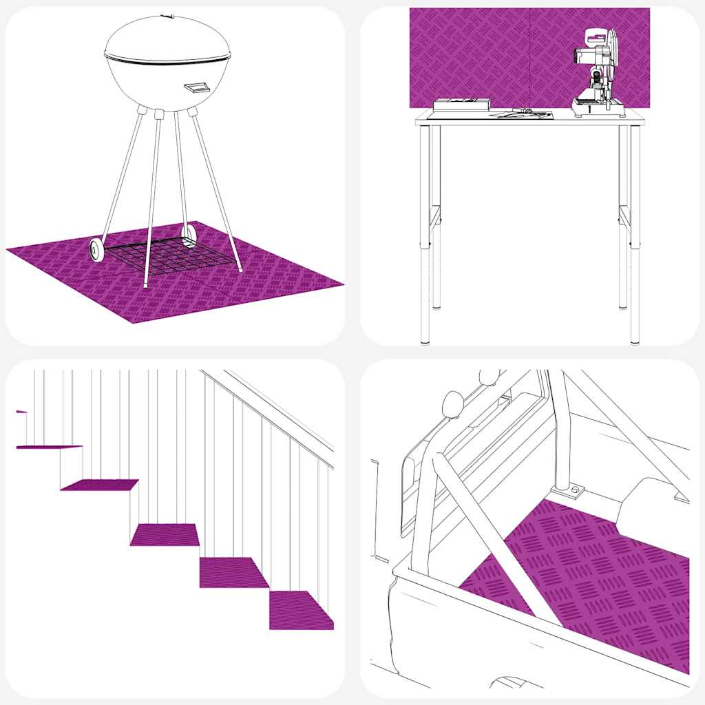 Stair Tread Step Right Angled 2 pcs Silver 80 x 30 cm Aluminum