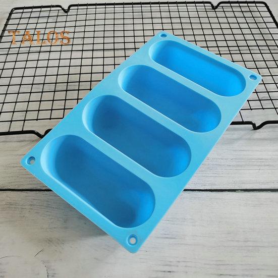 2Pcs Hot Dog Bun Pan Mold Silicone Hot Dog Bun Molds Non Sticky Heat Proof Baking Pan Bread Mold Kitchen Tools