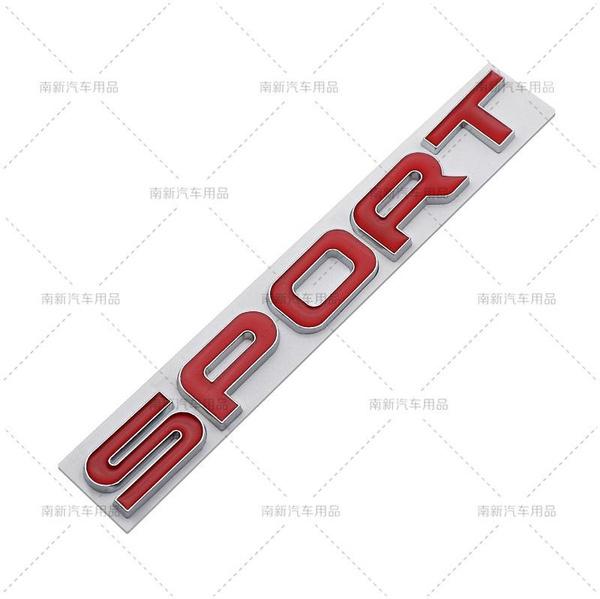 2pcs/lot 3D Metal SPORT Car Emblem Auto Badge Rear Trunk NamePlate Stickers Side Fender Decal