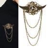 Gothic Wing Vintage 3D Chain Brooch And Hair Clip Multipurpose Alloy Accessory For Costume Parties