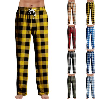 Gestreifte Pyjamahose Nachtwäsche Lässig Kordelzug Elastischer Bund Hose Bequem Gerade Yoga Lockere Hose