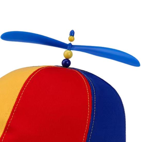 Summer Women Baseball Hat Colorful Rainbow Colorblock Propeller Decor Long Brim Camping Hiking Fishing Climbing Cap