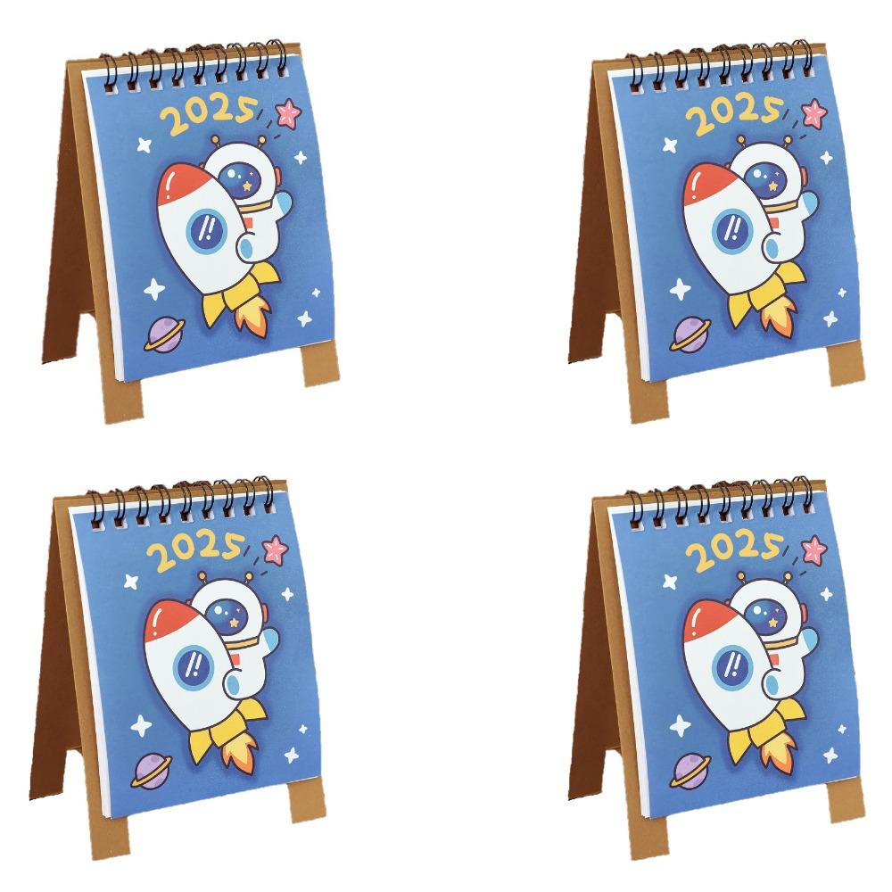 4Pcs/set Thickened 2025 Calendar Cute Desktop Calendar Ornament Portable Mini Calendar  Students