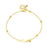 Gold Plated Heartbeat Heart Anklet Dainty Love Pendant Foot Chain Jewelry for Women