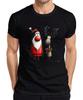 Weihnachtsmann Rentier Lustig Aquarell Weihnachten Geschenk Herren T-Shirt