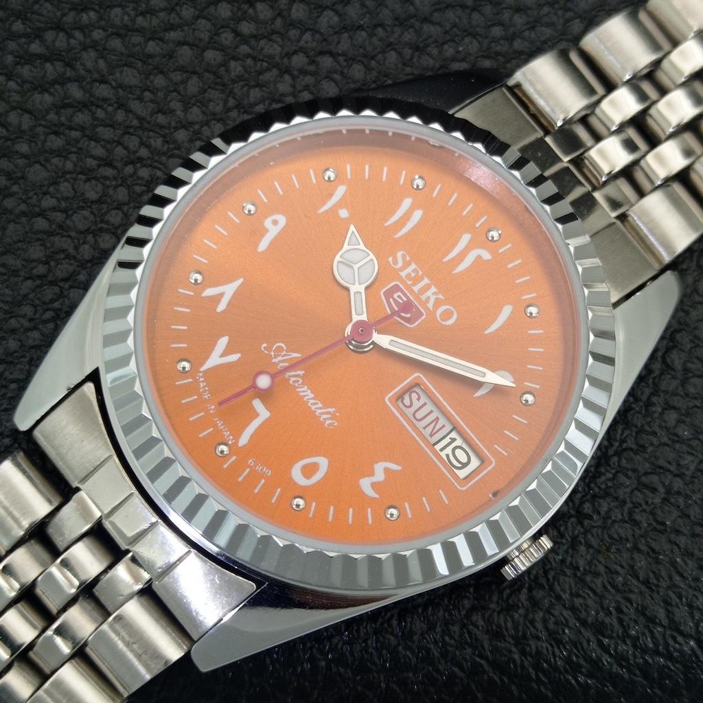 AUTOMATIC VINTAGE REFURBISHED SEIKO 5 6309A JAPAN MENS ORANGE WATCH a442495-1