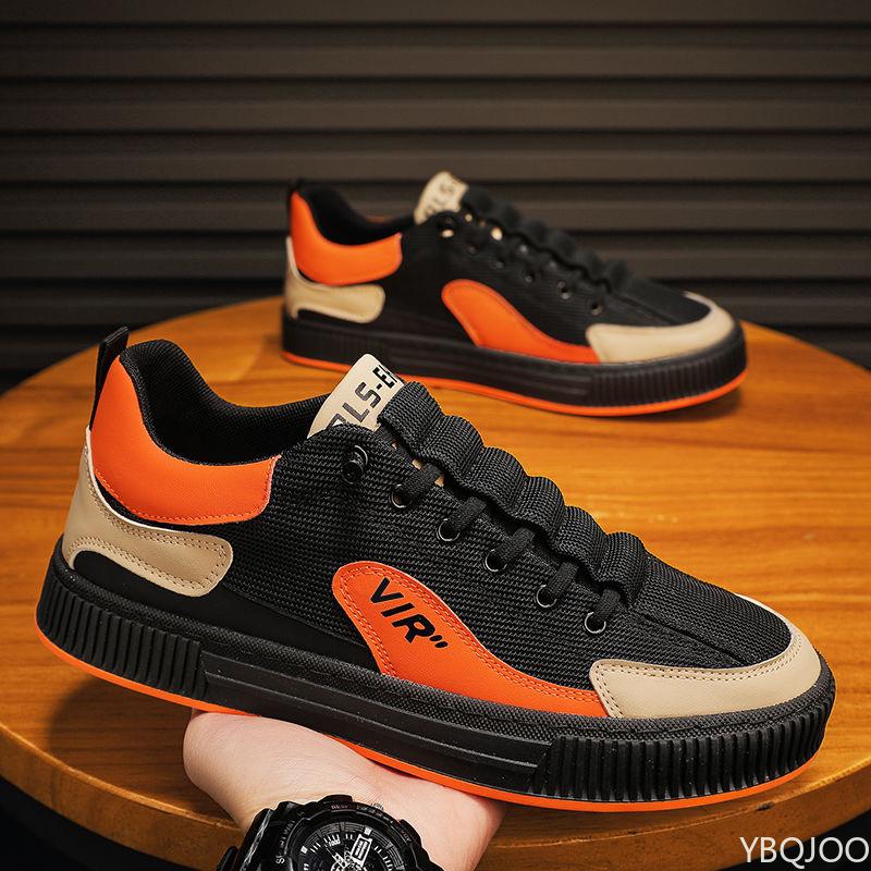 Spring Men's New Breathable Canvas Trendy Versatile Sports and Leisure Board Shoes Anti Slip Thick Soled Vulcanized Men's Shoes