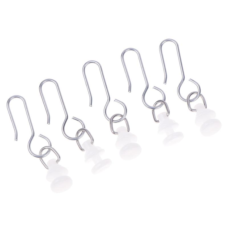 40Pcs Curtain Track Pulley Hooks S Shaped Silent Curtain Hooks And Plastic Gliders Track Rollers For Room Bathroom Curtains