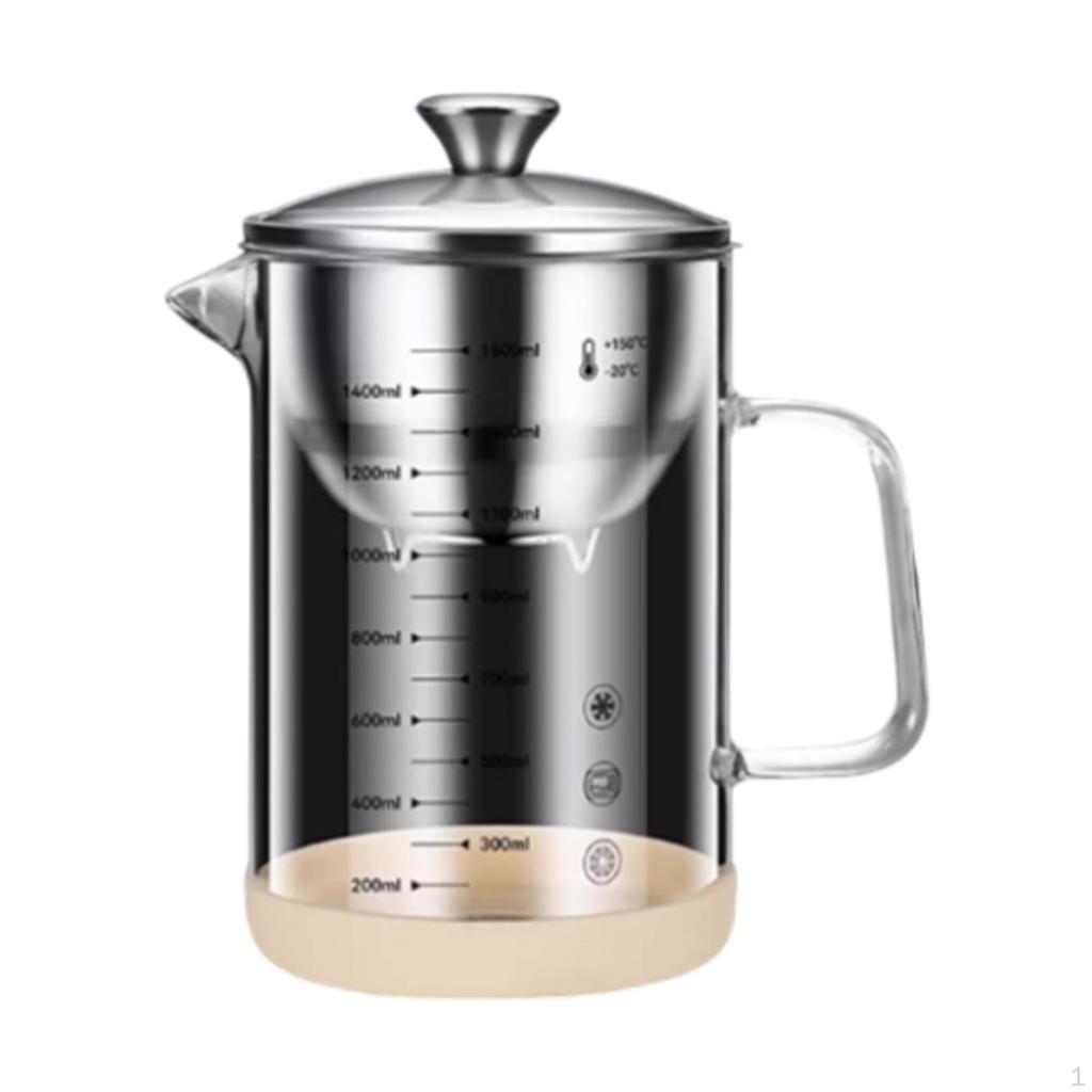 Kitchen Oil Separator Dispensing Bottle Comfortable Handle Soy Milk Filter Storing Container
