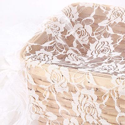 11 Colors To Choose from Rose Pattern Lace Fabric for Crafts Approximately 1m Width Approximately 1.5m Pre-cut (White)