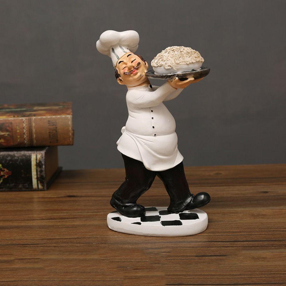 Model Rustic Bakery Chef Resin Statue Handicraft Kitchen Chef Figurine Bakers Food Lovers
