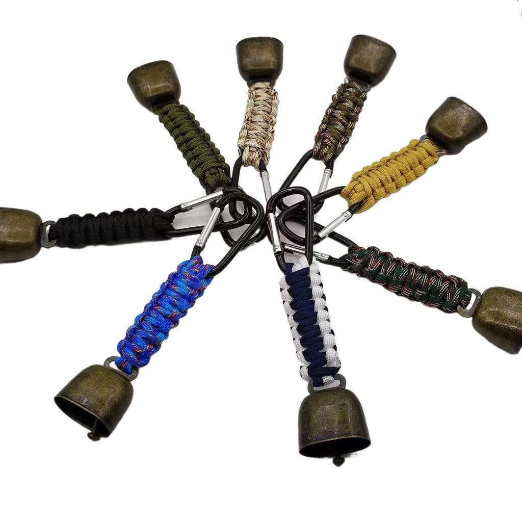 Outdoor Camping Warning Bell with Paracord Keychain Lanyard